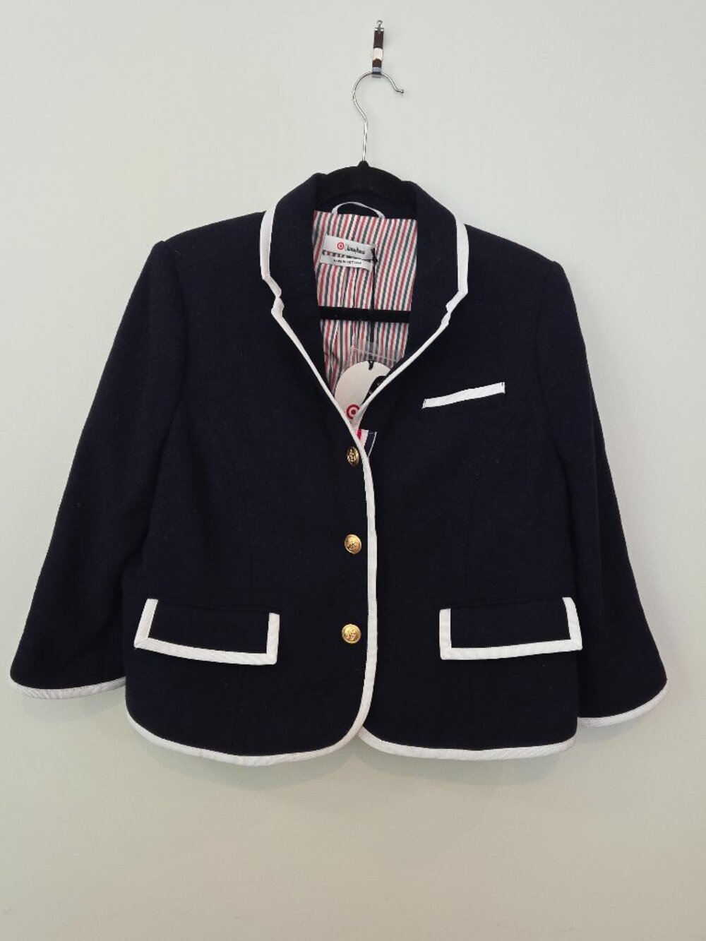 Thom Browne for Target x Neiman Marcus Navy Wool Blazer Women’s XXL NWT